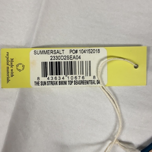 Summersalt The Sun Streak Bikini Top Colorblock Green Size 2 NWT - Picture 5 of 5